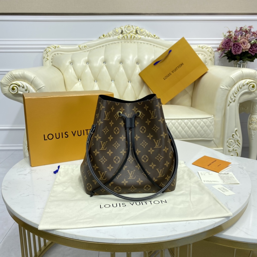 Louis Vuitton NEONOE MM Bucket Bag Monogram M44020 Black